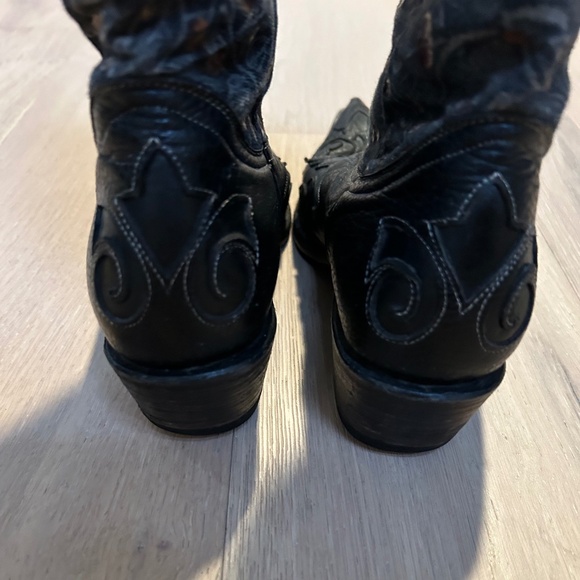 Pecos Bill Cowgirl Western Boots Black Floral Size 8 Rodeo Wearable Western - Picture 5 of 8